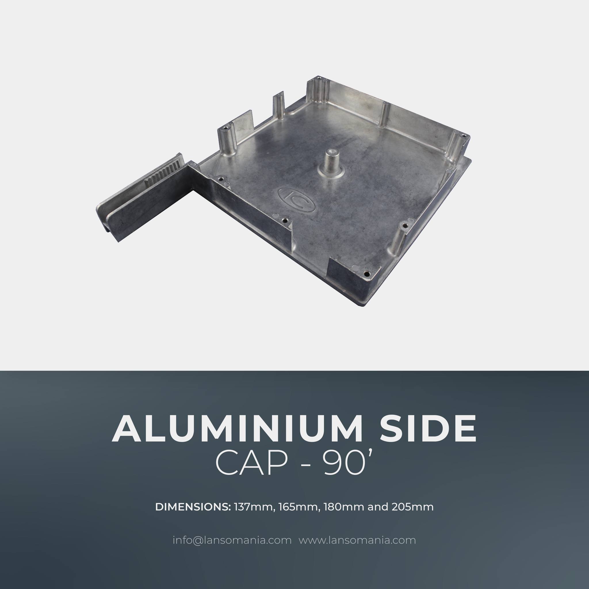 Aluminium side cap – 90′