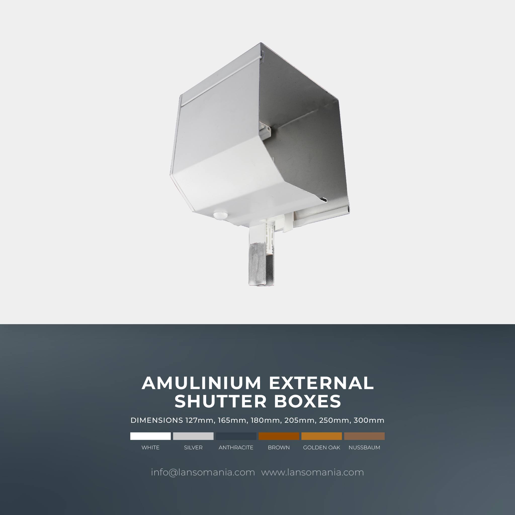 Aluminium external shutter boxes 45′