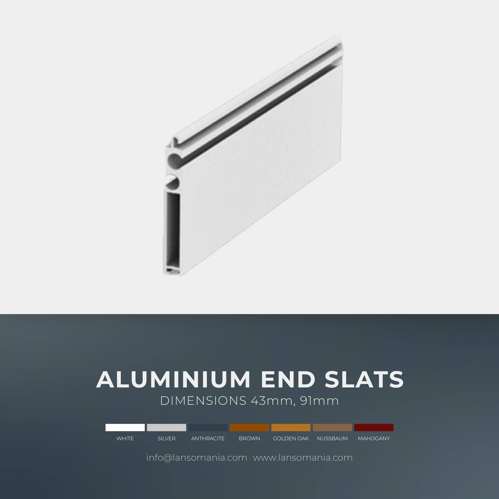 Aluminium end slat